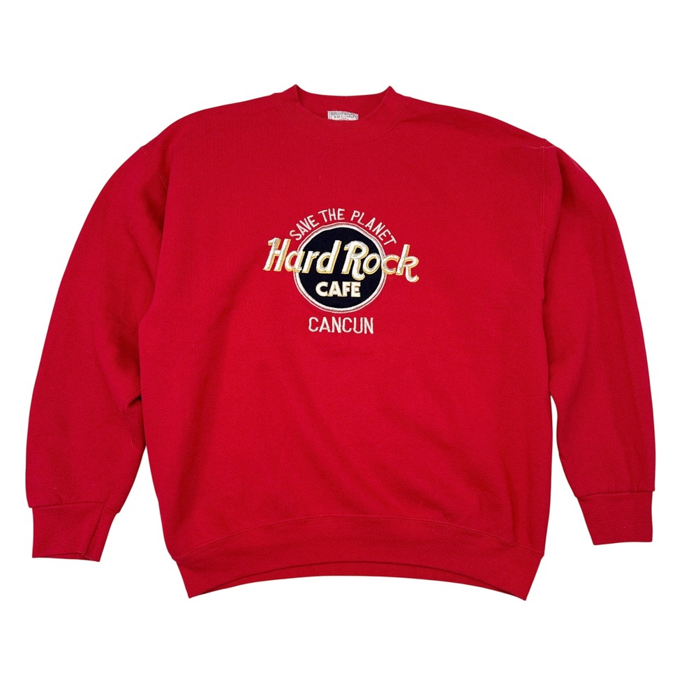 Vintage Hard Rock Cafe Cancun Sweatshirt XL Crewneck Pullover Save The Planet